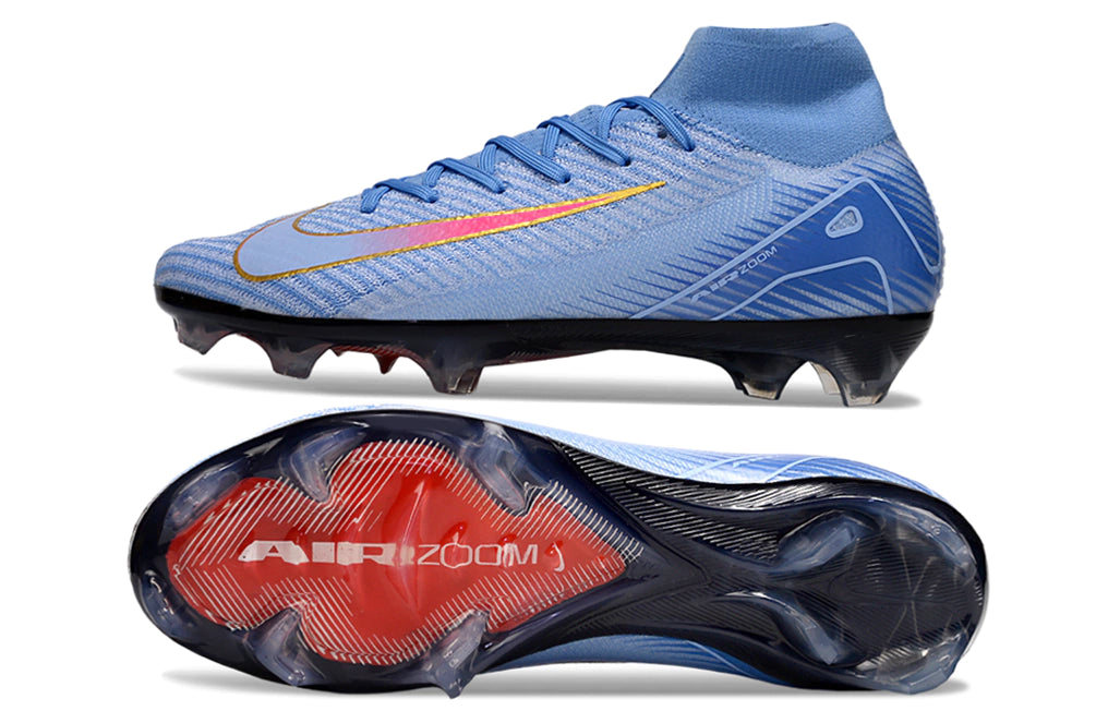 Chuteira Nike Air Zoom Mercurial Superfly 10 Elite Campo - Azul/Preto