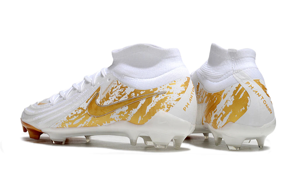 Chuteira Nike Phantom Luna 2 Elite Campo FG - Branco/Dourada