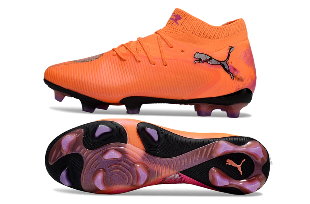 Chuteira Puma Future 8 Ultimate Botinha Campo FG - Laranja/Preto