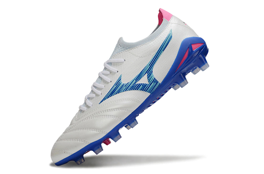 Chuteira Mizuno Morelia Neo 4 Campo - Branco/Azul