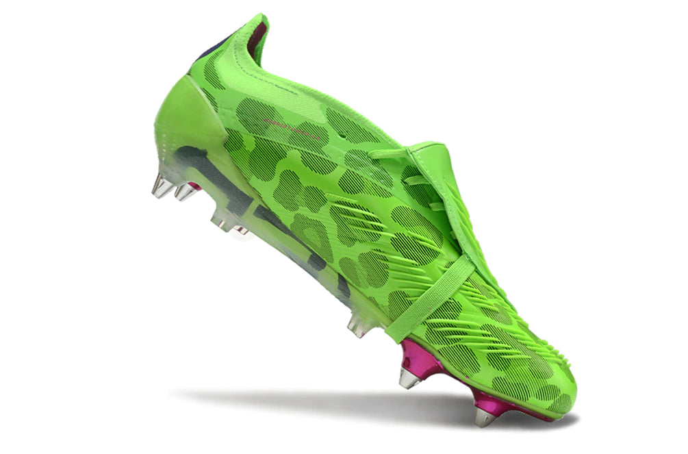 Chuteira Adidas Predator Elite Tongue SG - Verde/Rosa