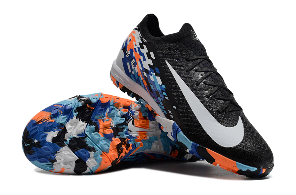 Chuteira Nike Mercurial Vapor 16 Elite Society - Preto/Branco/Azul/Laranja