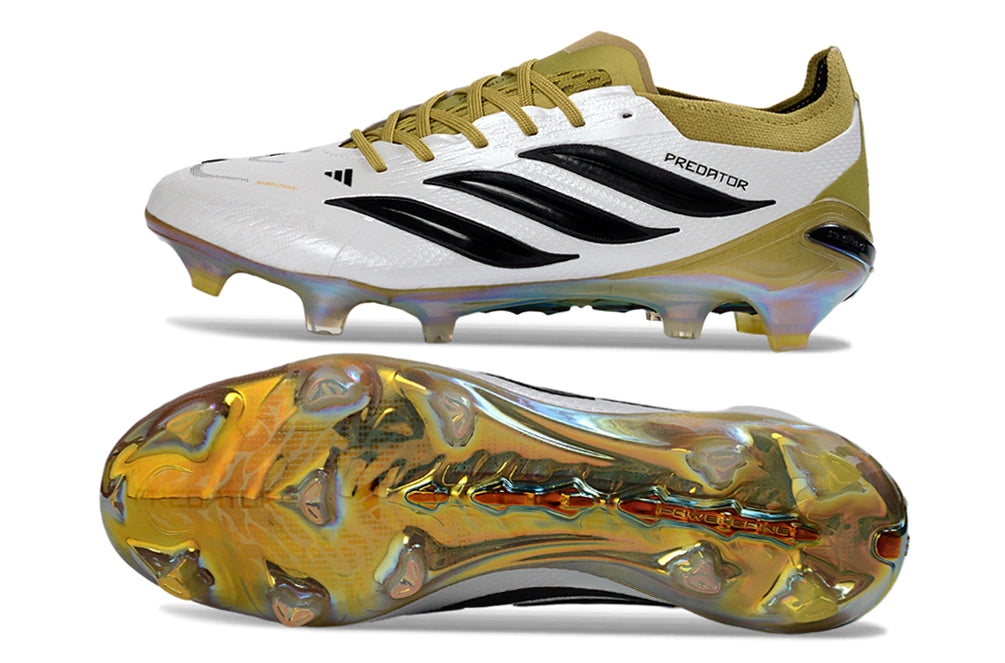 Chuteira Adidas Predator Elite 26 Campo FG - Branco/Dourado