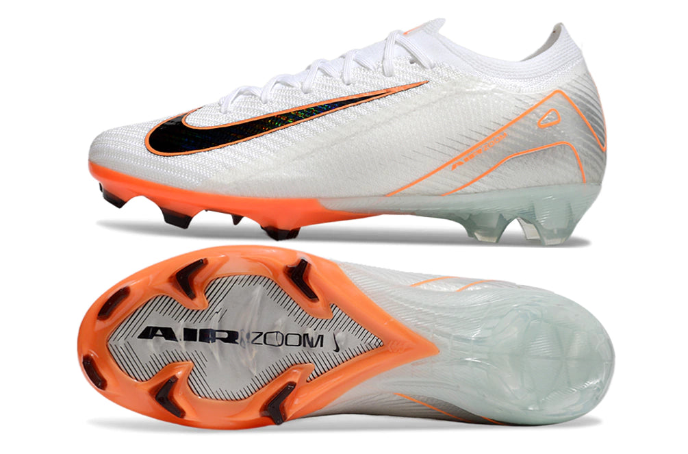Chuteira Nike Air Zoom Mercurial Vapor 16 Elite FG - Branco/Laranja