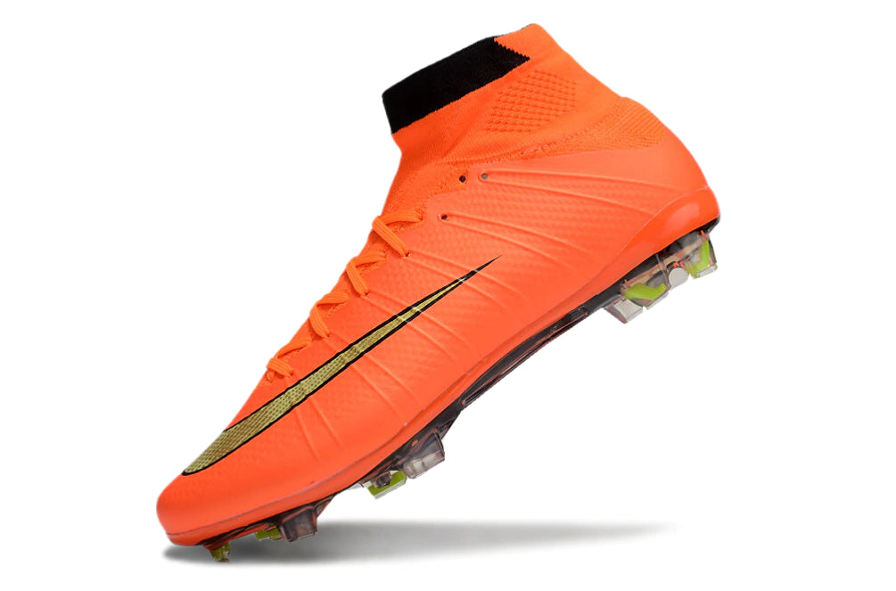 Chuteira Nike Mercurial Superfly 4 Elite Campo - Laranja/Preto