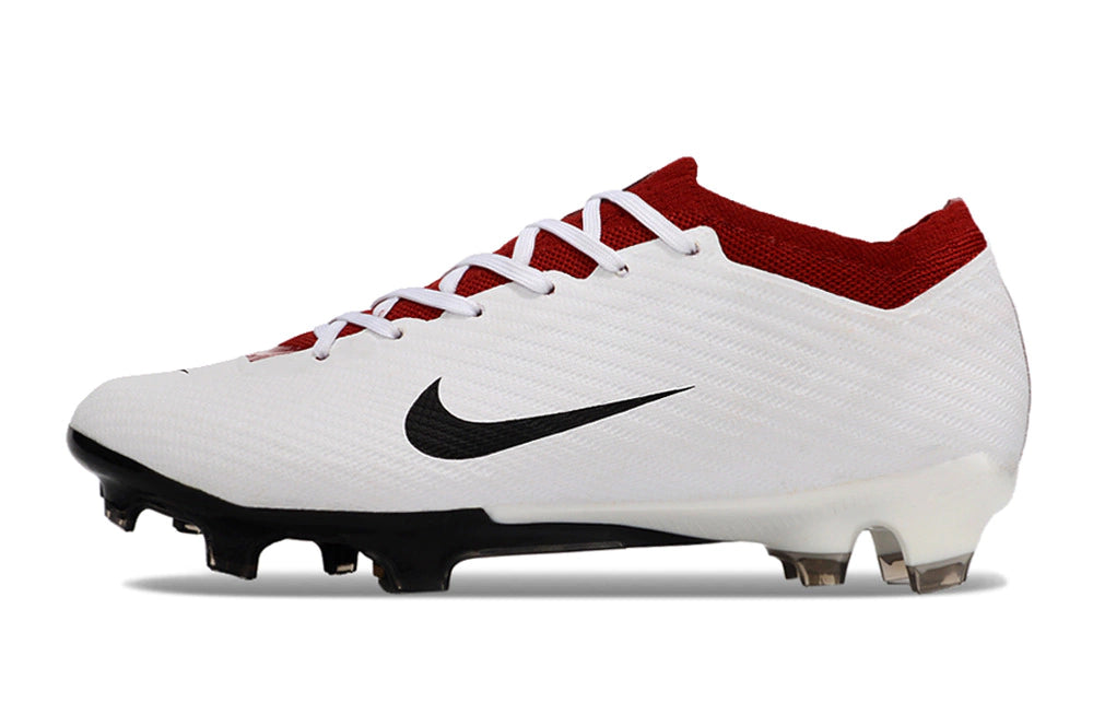 Chuteira Nike Air Zoom Mercurial Vapor 15 Elite Campo FG - Branco/Preto/Vermelho