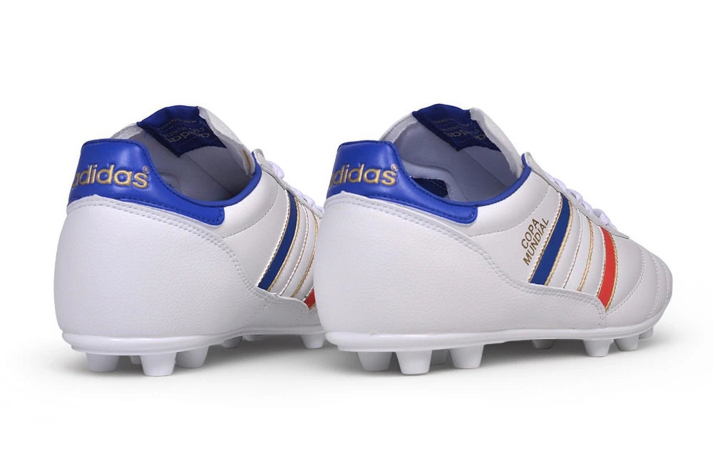 Chuteira Adidas Mundial Campo FG - Branco/Azul