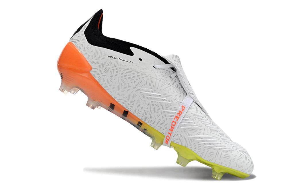 Chuteira Adidas Predstrike Elite Campo - Branco/Laranja/Verde