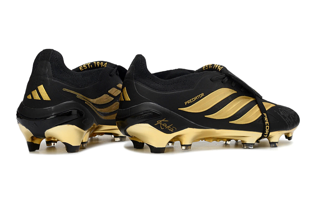 Chuteira Adidas Predator Tongue 26 Elite FG - Preto/Dourado