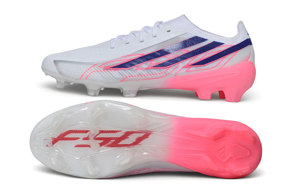 Chuteira Adidas F50 Hyperfast Eltie FG - Rosa/Branco