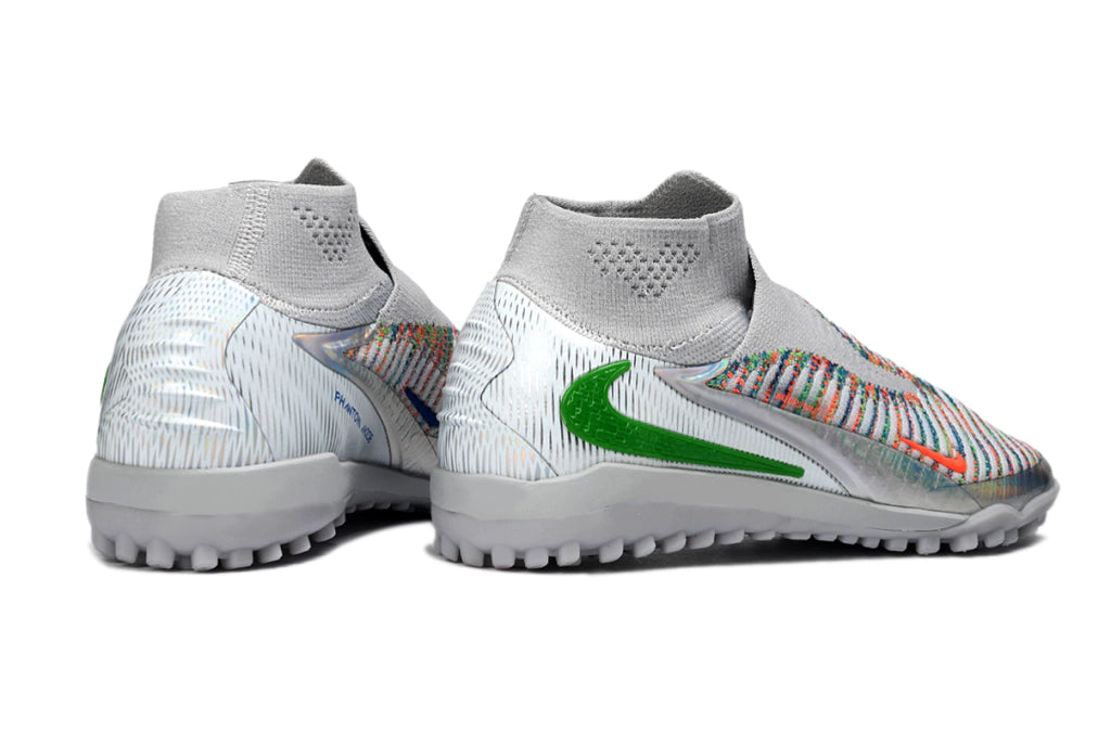 Chuteira Nike Phantom ReactX 6 Pro Botinha Society TF - Prata
