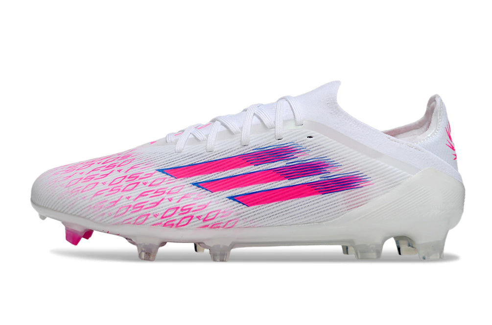 Chuteira Adidas F50 X Campo - Branco/Rosa