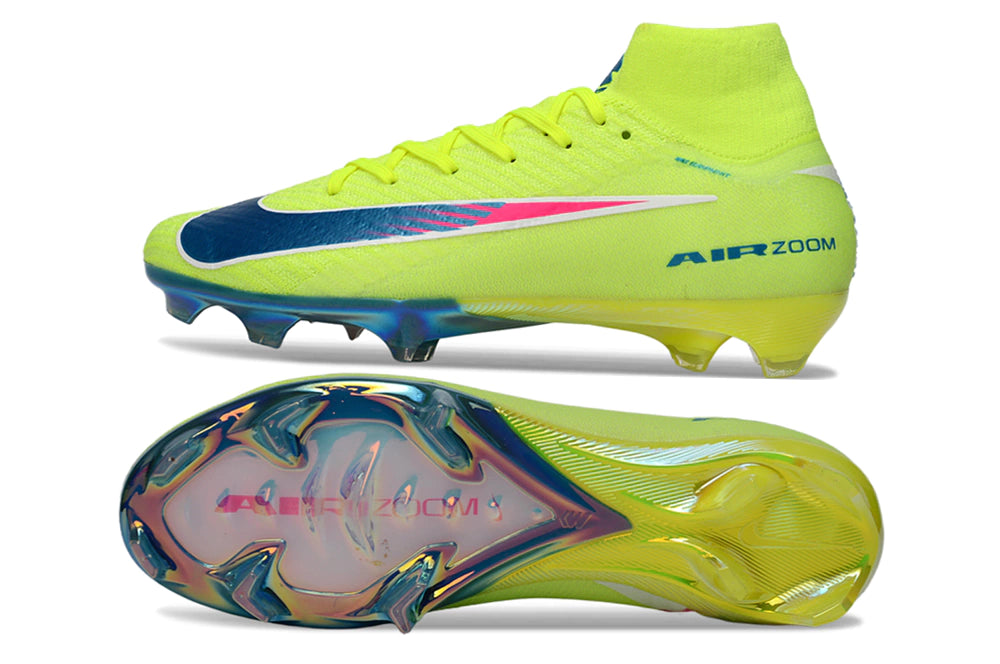 Chuteira Nike Air Zoom Mercurial Superfly 10 Elite Campo - Verde/Azul