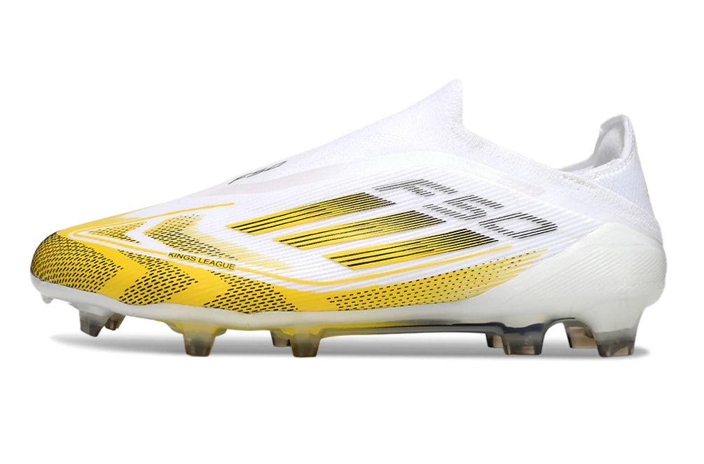 Chuteira Adidas F50 X Laceless Campo - Branco/Dourado