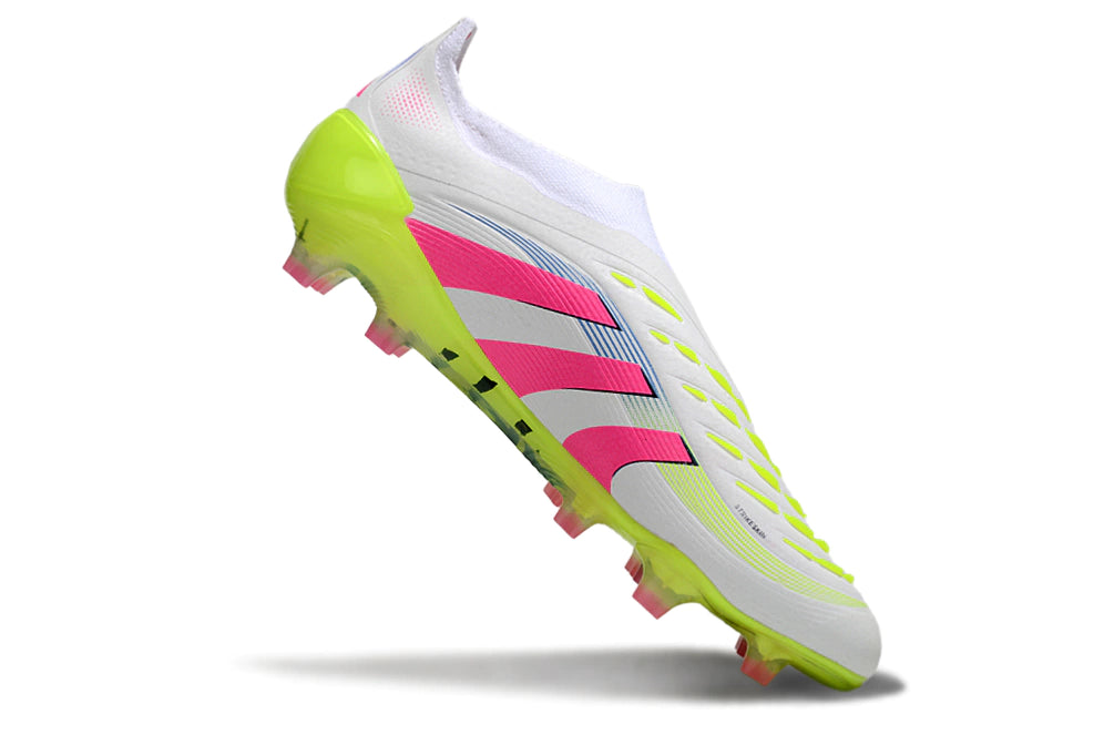 Chuteira Adidas Predator Elite 25 Laceless Campo - Branco/Rosa