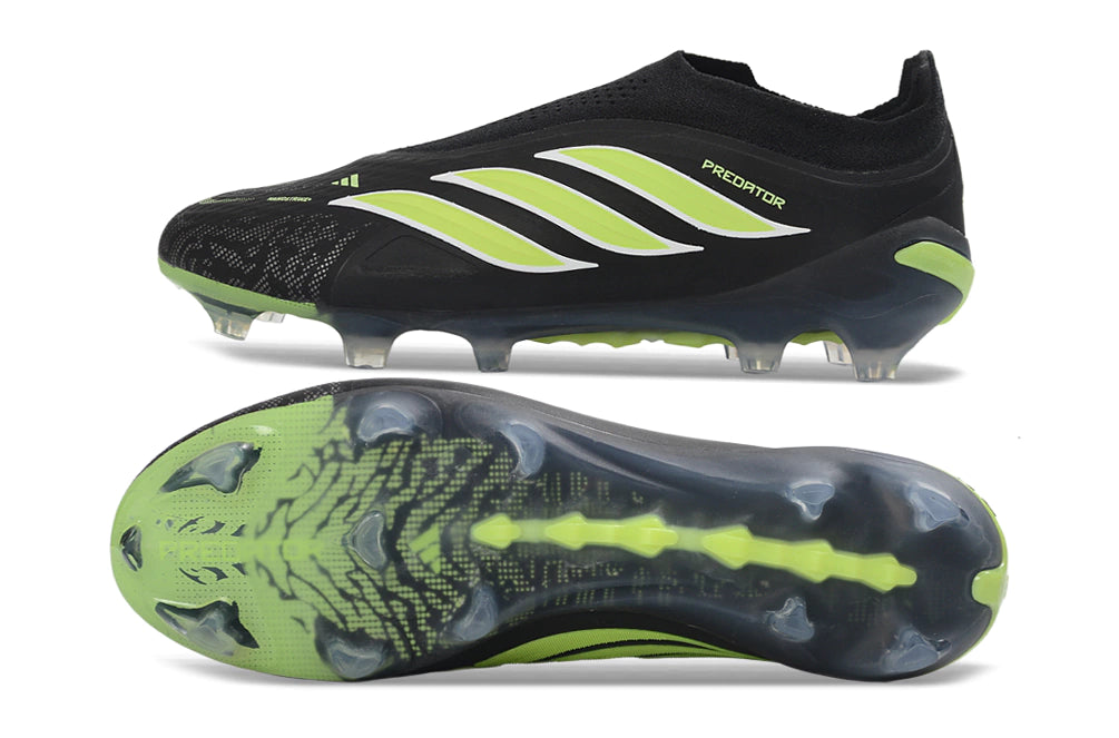 Chuteira Adidas Predator Laceless 26 Elite FG - Preto/Verde