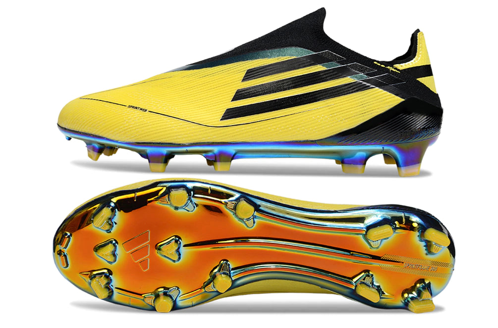 Chuteira Adidas F50 X Laceless Campo - Amarelo/Preto