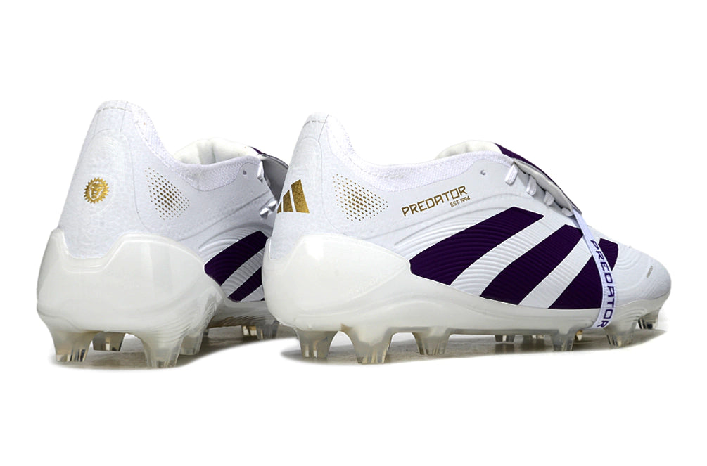Chuteira Adidas Predator Elite Tongue 25 Campo FG - Branco/Roxo