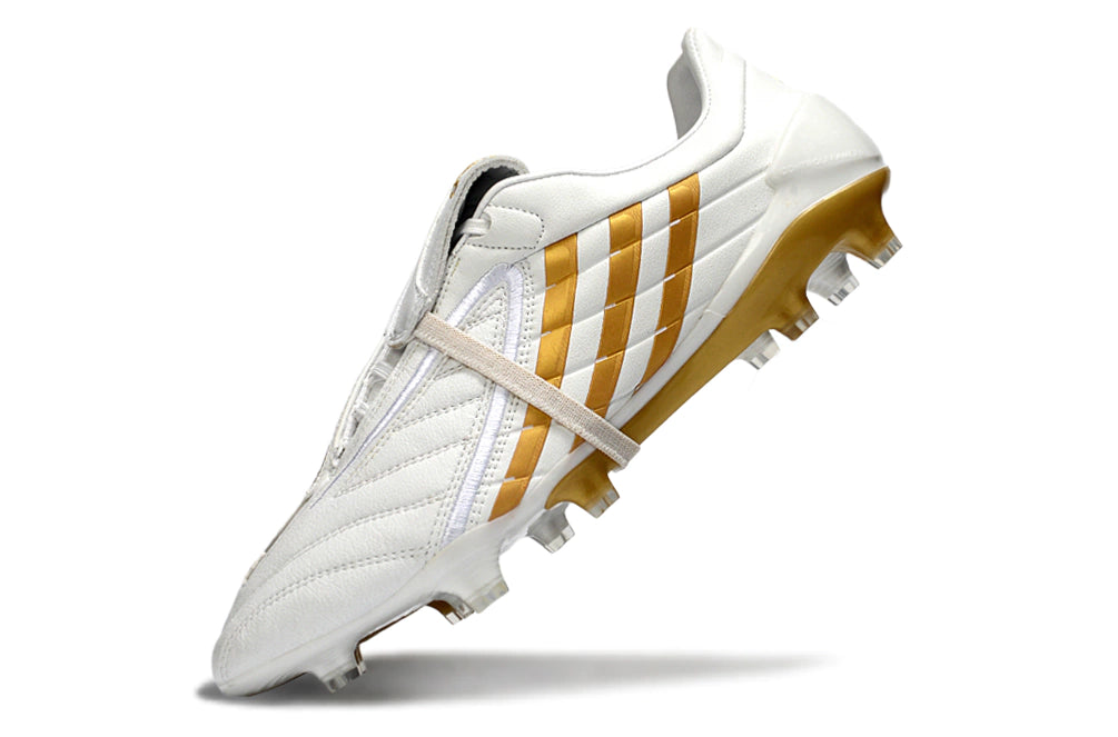 Chuteira Adidas Predator Accelerator FG - Dourado/Branco