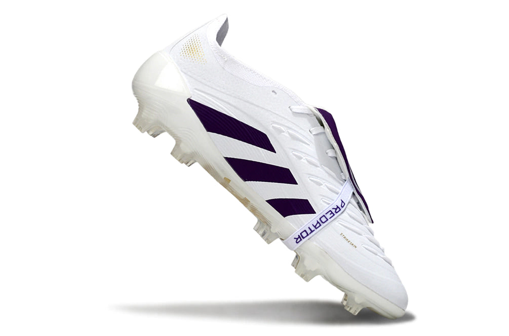 Chuteira Adidas Predator Elite Tongue 25 Campo FG - Branco/Roxo