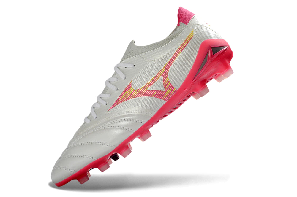 Chuteira Mizuno Morelia Neo 4 Campo - Branco/Rosa
