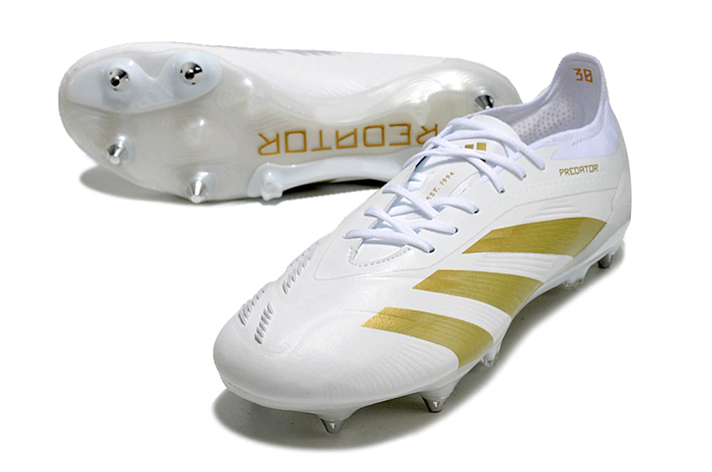 Chuteira Adidas Predator Elite SG - Branco/Dourado