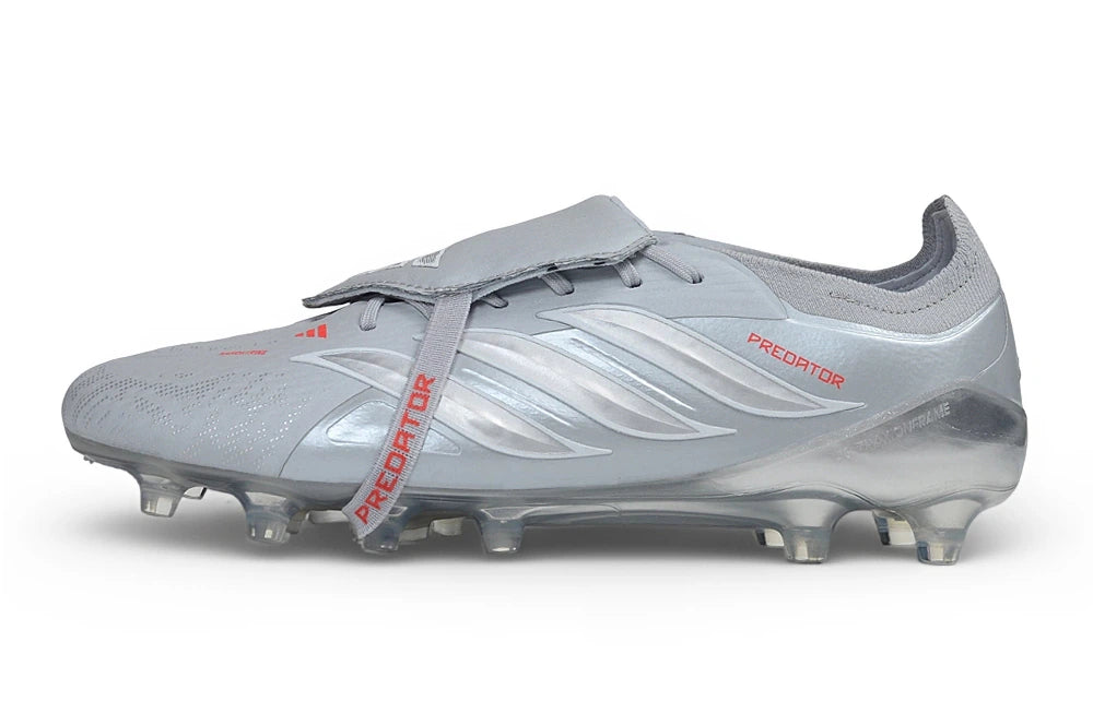 Chuteira Adidas Predator Tongue 26 Elite FG - Prata