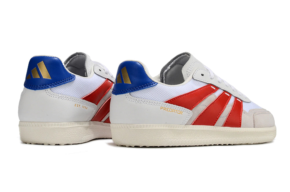 Chuteira Adidas Predator 24 League Futsal - Branco/Vermelho/Azul