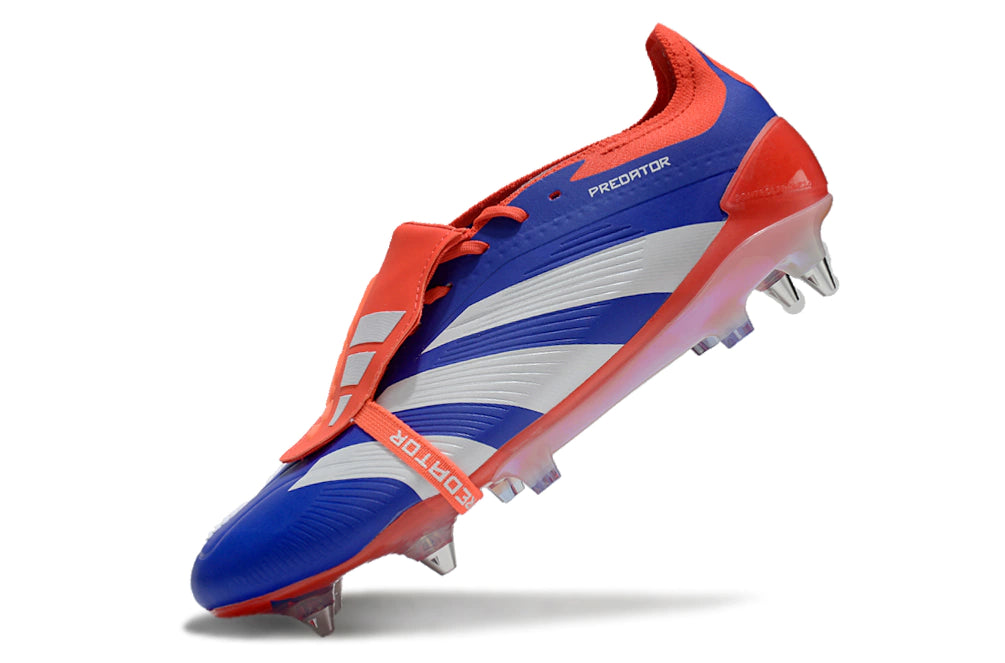 Chuteira Adidas Predator Elite Tongue SG - Azul/Vermelho/Branco