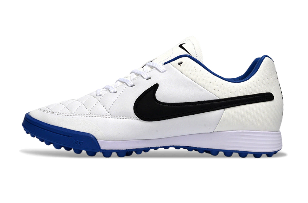 Chuteira Nike Tiempo 4 Society - Branco/Azul/Preto