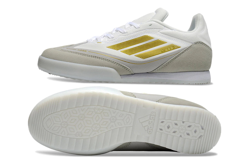 Chuteira Adidas X F50 Futsal - Branco/Dourado