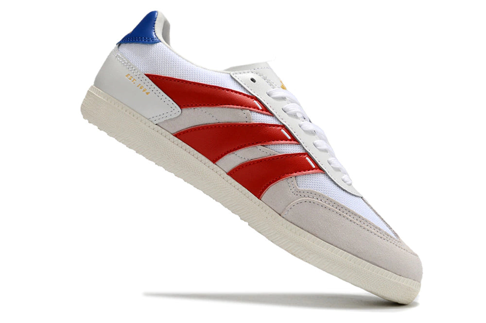 Chuteira Adidas Predator 24 League Futsal - Branco/Vermelho/Azul