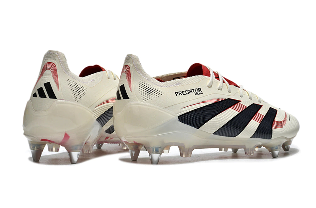 Chuteira Adidas Predator 25 Elite SG - Bege/Branco/Preto