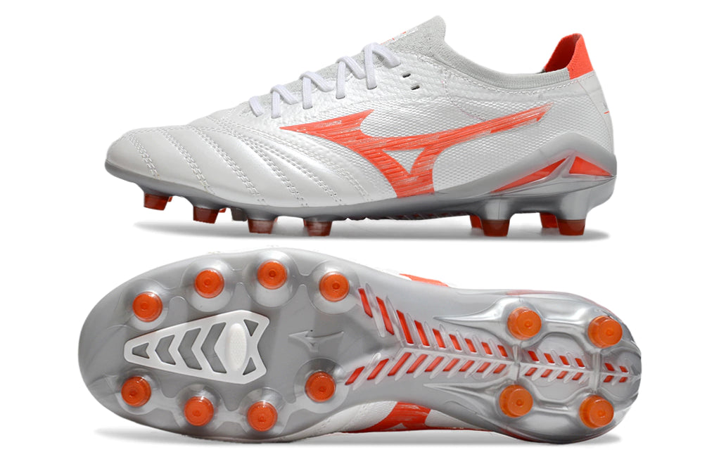 Chuteira Mizuno Morelia Neo 4 Campo - Branco/Vermelho