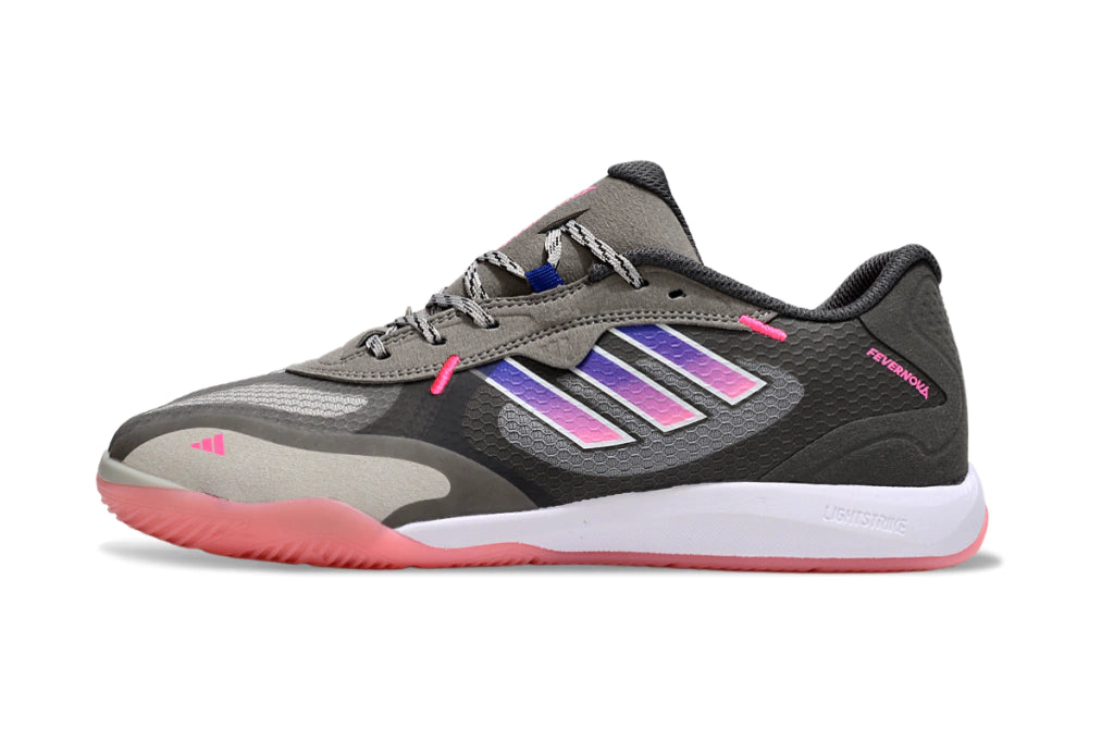 Chuteira Adidas Fevernova Futsal - Cinza/Rosa