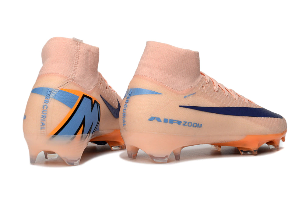Chuteira Nike Air Zoom Mercurial Superfly 10 Elite Campo - Laranja/Azul
