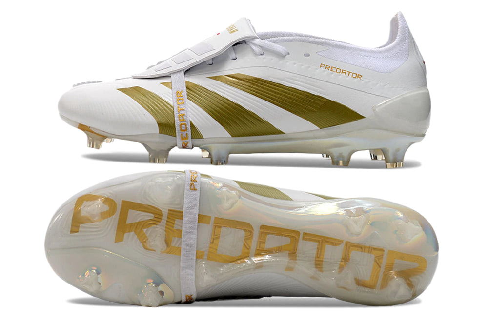 Chuteira Adidas Predstrike Elite Campo - Branco/Dourado
