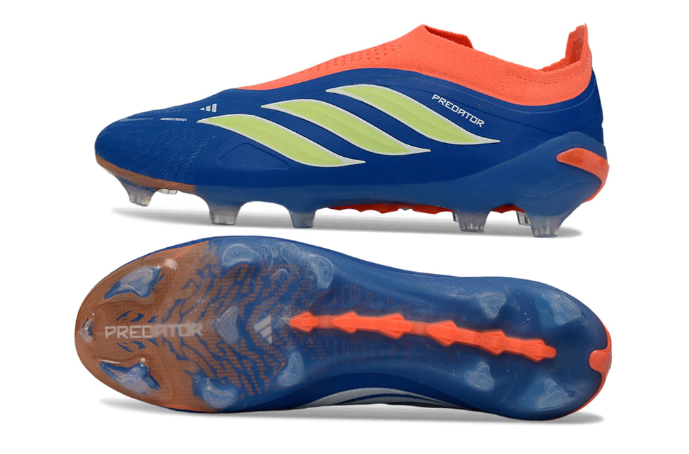 Chuteira Adidas Predator Laceless 26 Elite FG - Azul/Laranja