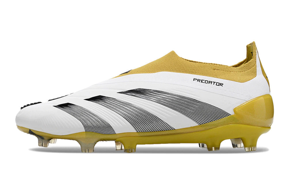 Chuteira Adidas Predstrike Elite Laceless Campo - Branco/Amarelo