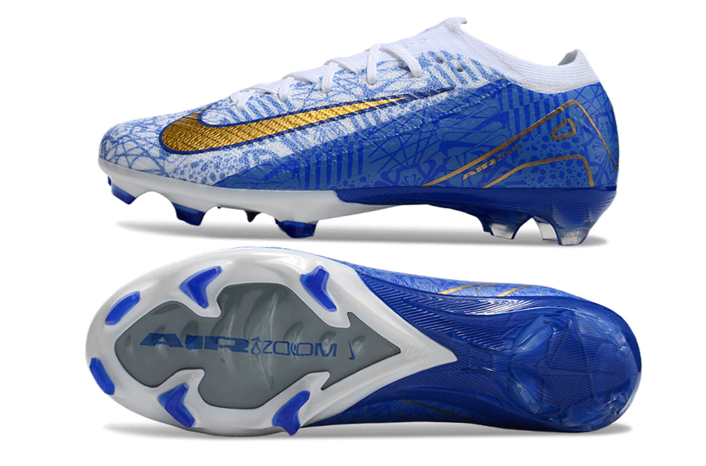 Chuteira Nike Mercurial Vapor 16 Elite Campo - Branco/Azul/Cinza