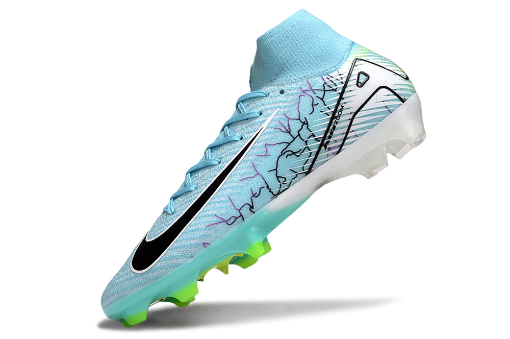 Chuteira Nike Air Zoom Mercurial Superfly 10 Elite Campo - Azul/Branco