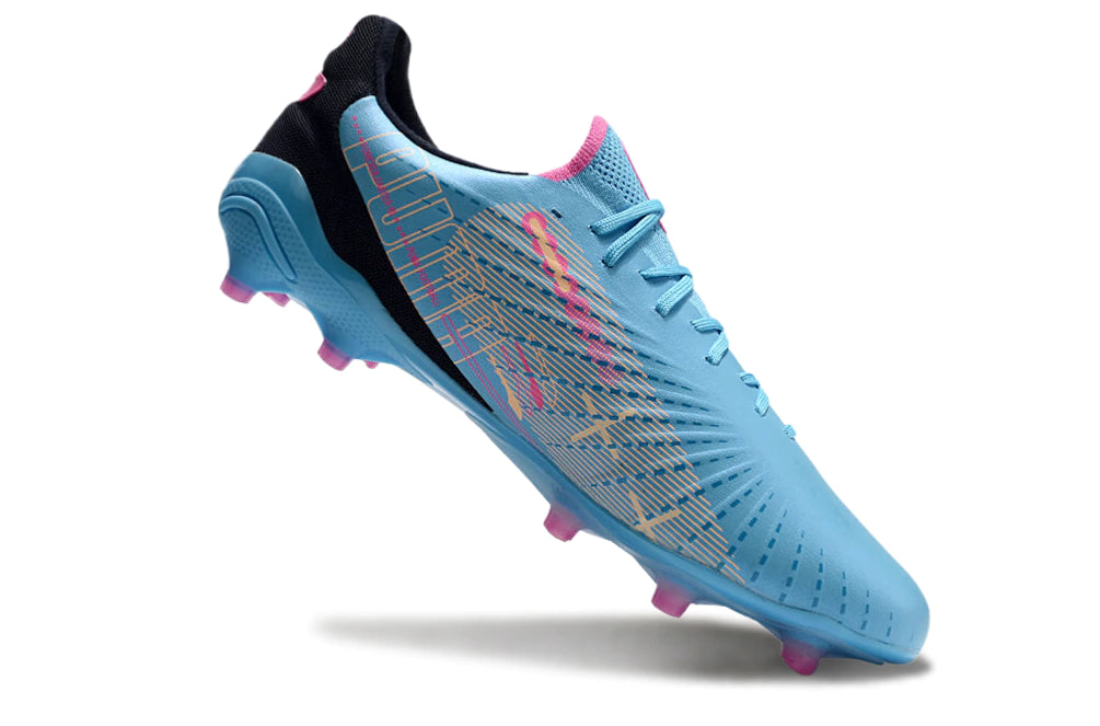 Chuteira Puma King Ultimate X FG - Azul/Rosa/Preto