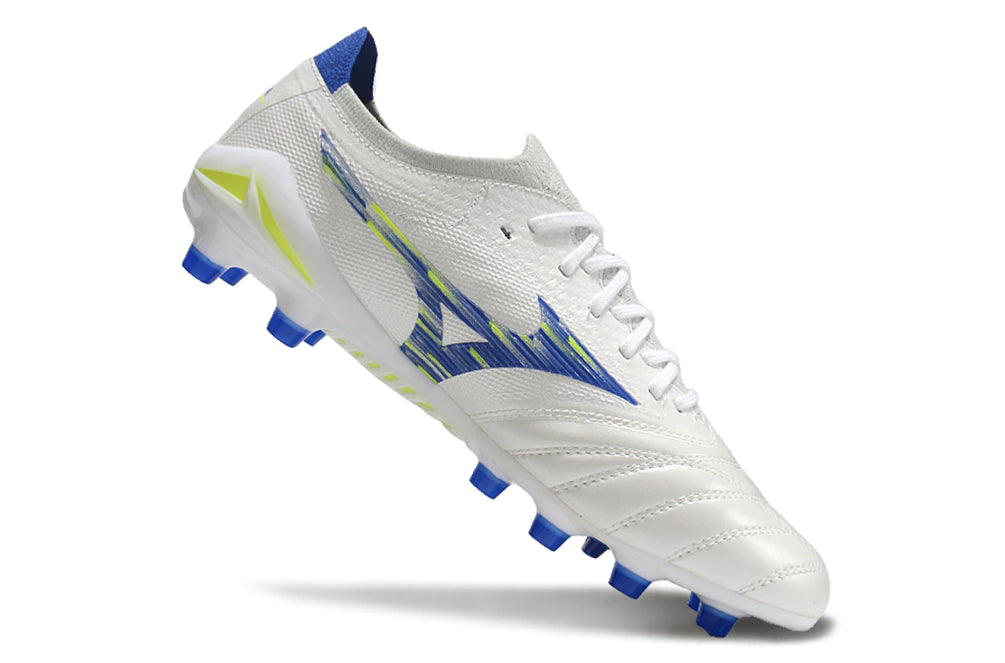 Chuteira Mizuno Morelia Neo 4 Campo - Branco/Azul/Verde