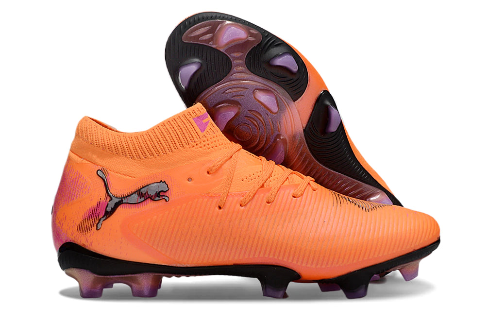 Chuteira Puma Future 8 Ultimate Botinha Campo FG - Laranja/Preto