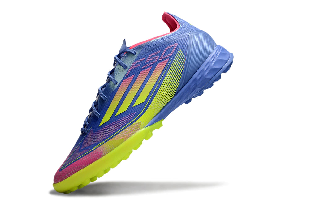 Chuteira Adidas X F50 Pro Society - Azul/Verde/Rosa