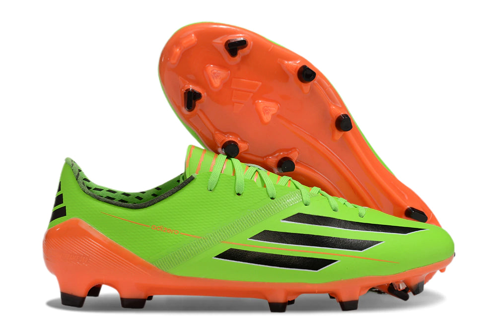 Chuteira Adidas F50 X Campo - Verde/Laranja/Preto