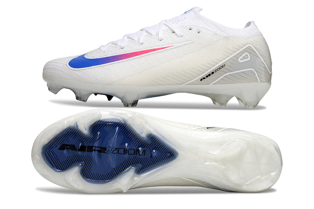 Chuteira Nike Air Zoom Mercurial Vapor 16 Elite FG - Branco/Azul