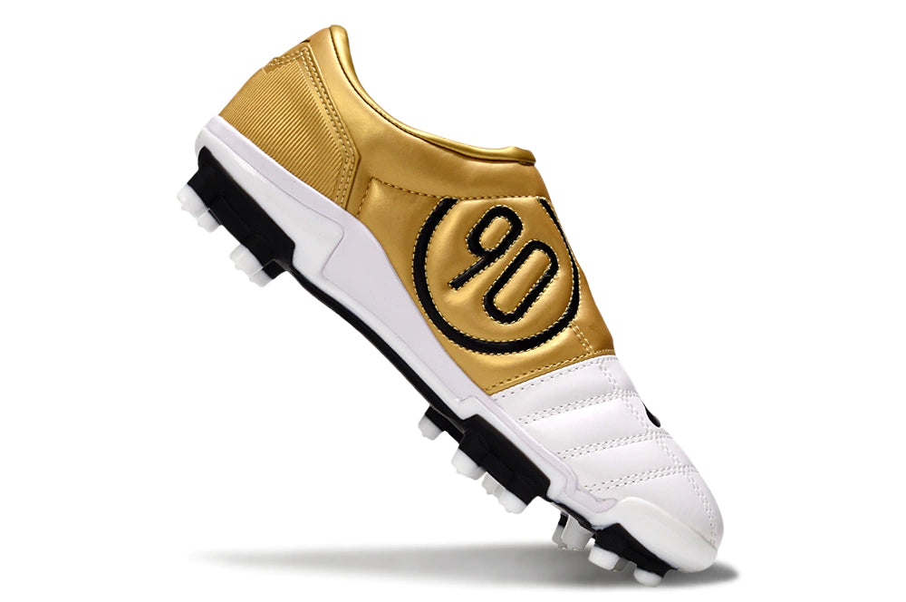 Chuteira Nike Total 90 Campo - Branco/Dourado
