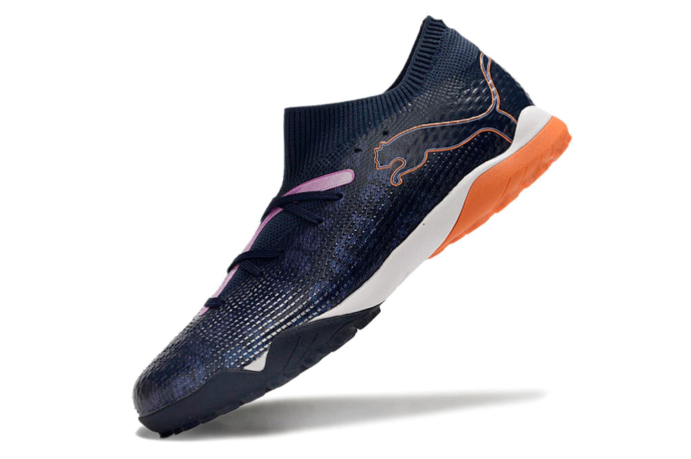 Chuteira Puma Future 7 Match Society - Preto/Laranja/Preto