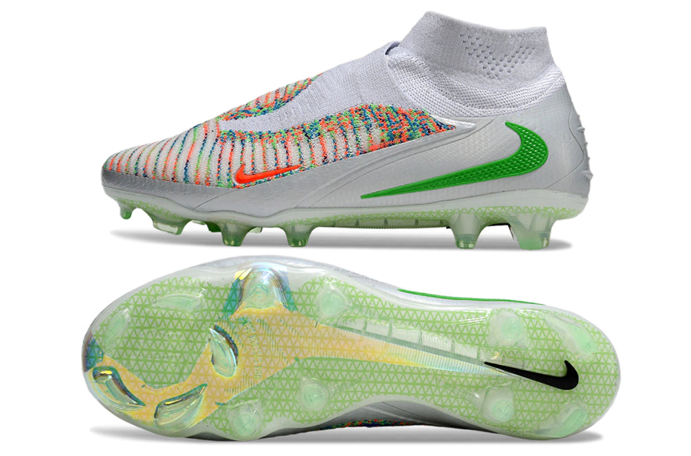 Chuteira Nike Phantom 6 Elite Botinha Campo - Branco/Verde